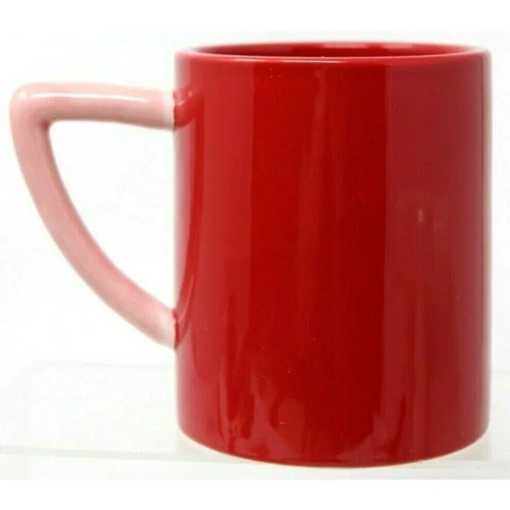 NEW MAGENTA Red Pink XOXO Tic Tac Toe Mug Coffee Cup & Tray Love Valentine RARE